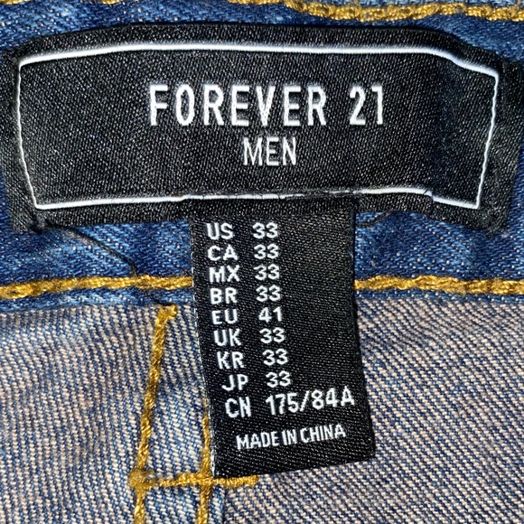 Forever 21 Men’s Blue Skinny Jeans Size 33 - Picture 5 of 7